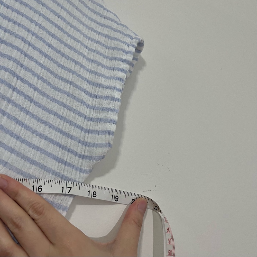 Marine Layer Striped Maxi Dress in White and Light Blue with Pastel Accents - Picture 14 of 16